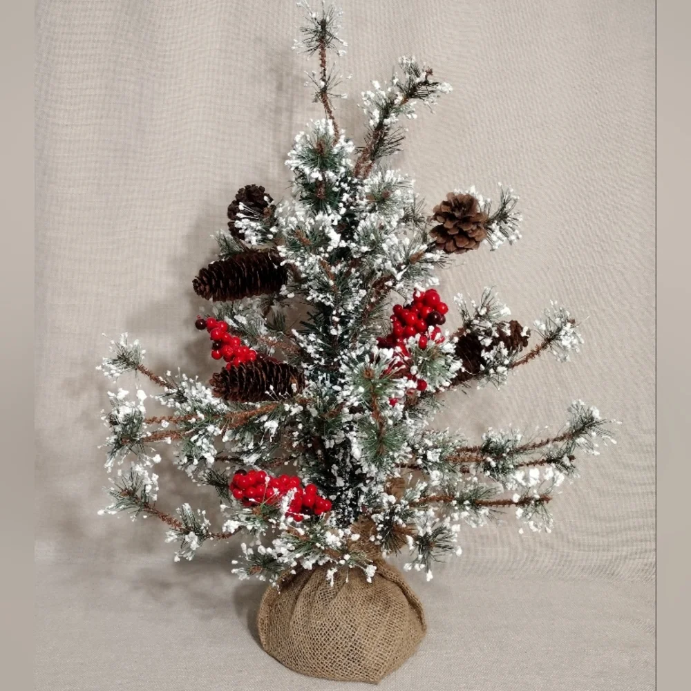 Rustic Flocked Tabletop Tree - Picture 1 of 5